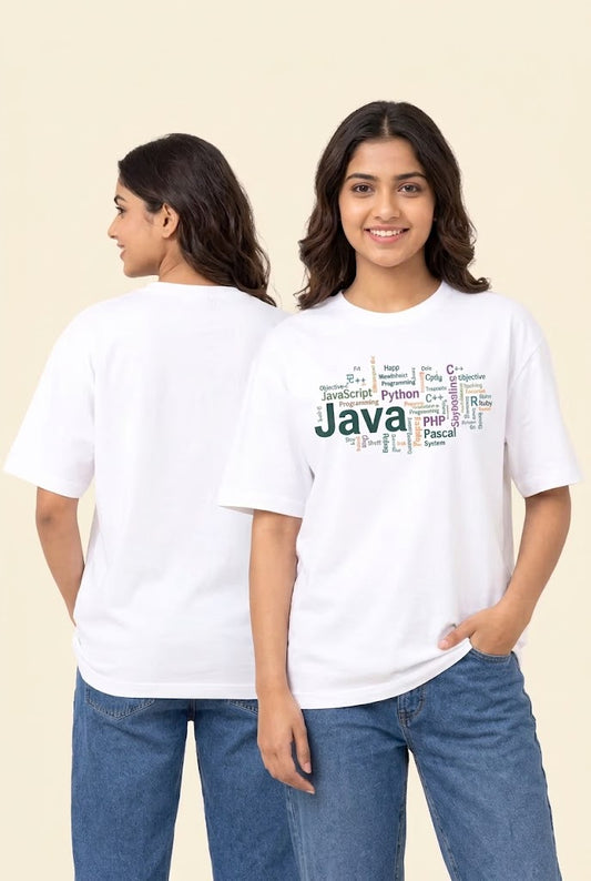 Coding Vibes White Oversized T-Shirt