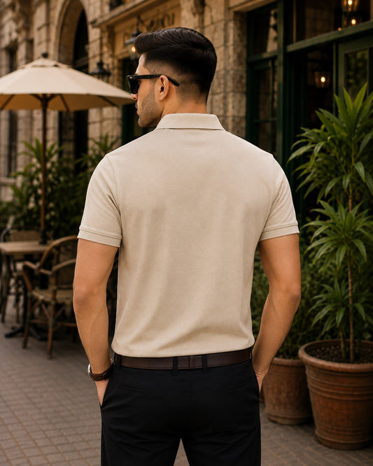 Beige Polo T-Shirt