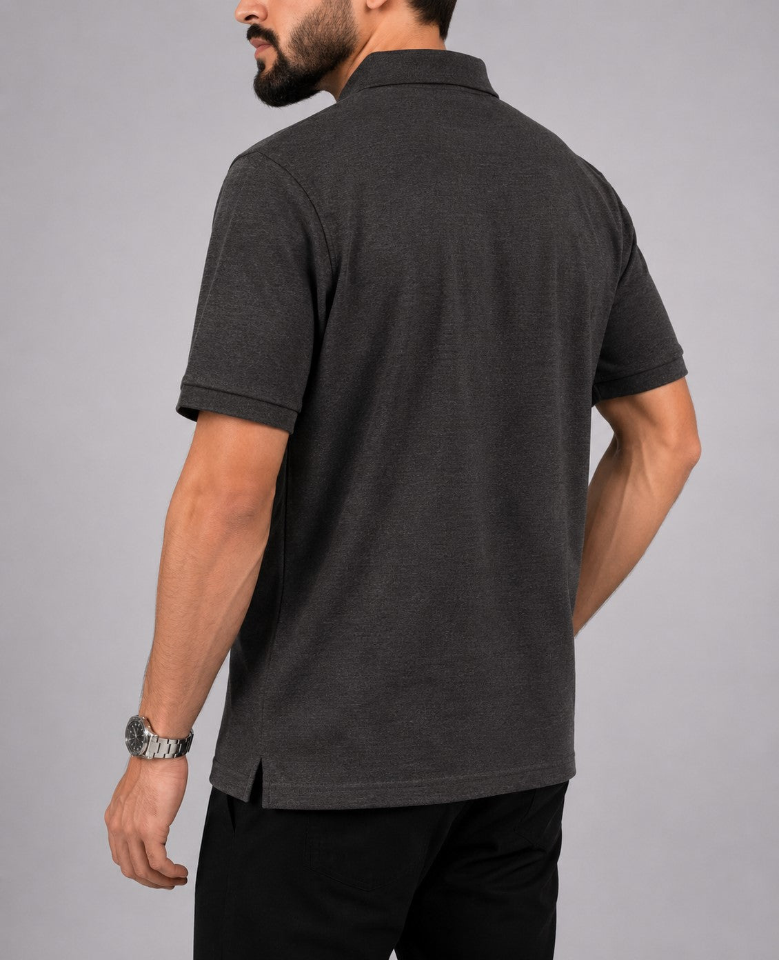 Charcoal Grey Polo T-Shirt