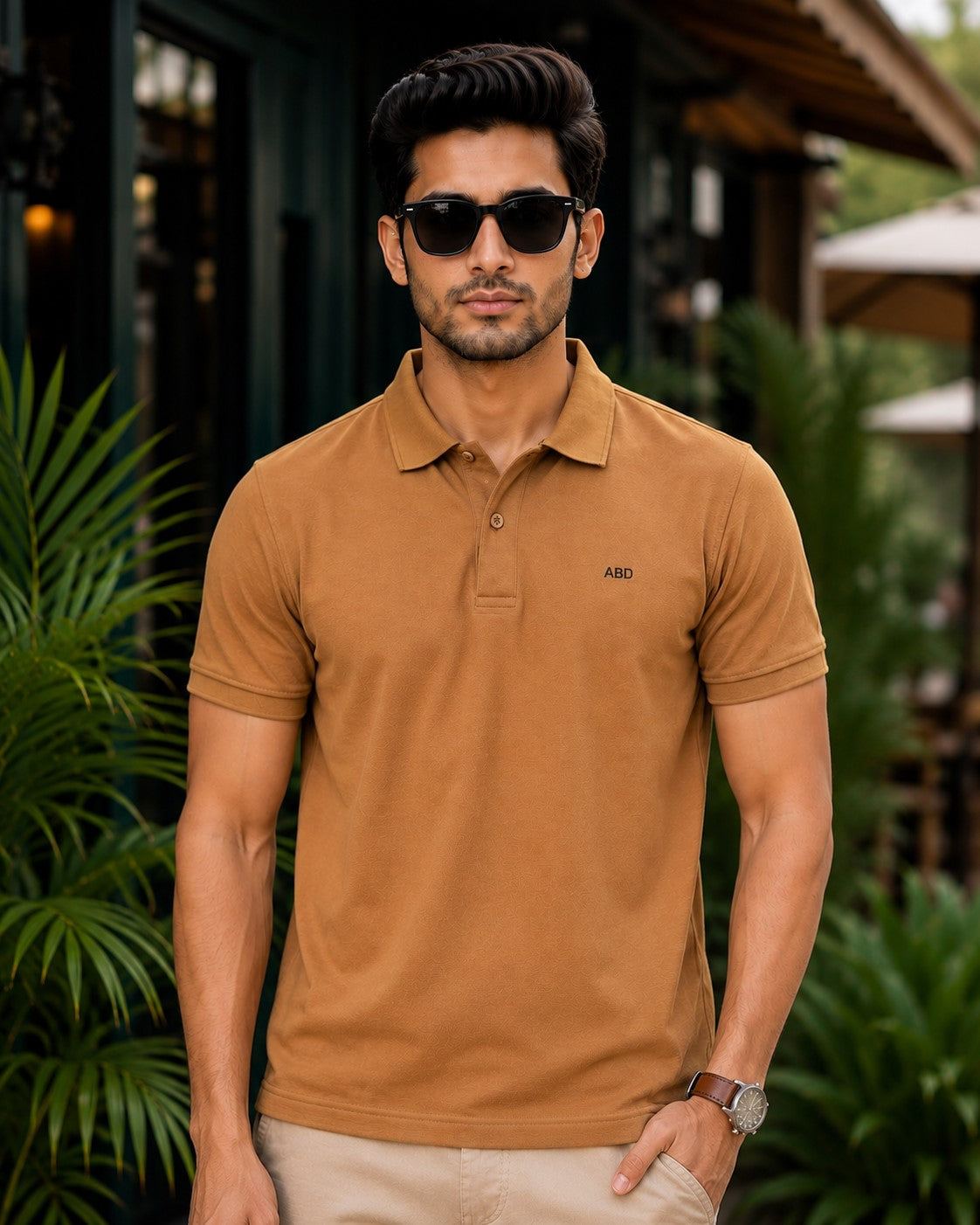 Men Camel PK polo shirt premium cotton pique ABD Store Pakistan