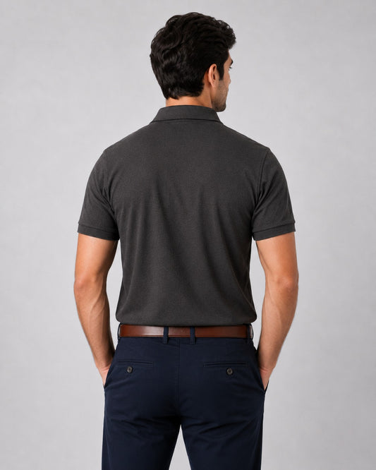 Charcoal Grey Polo T-Shirt