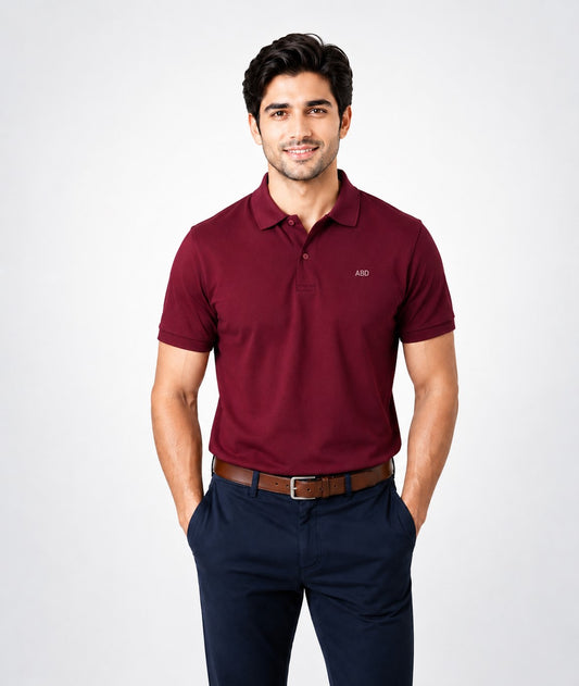 Men maroon PK polo shirt premium cotton pique ABD Store Pakistan
