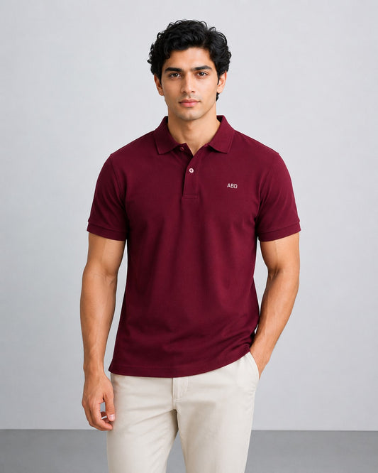 Men maroon PK polo shirt premium cotton pique ABD Store Pakistan