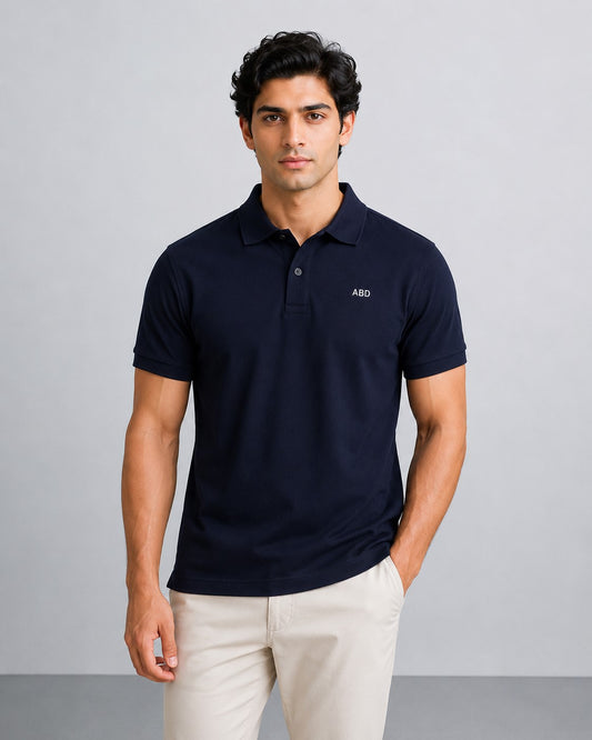 Men navy blue PK polo shirt premium cotton pique ABD Store Pakistan