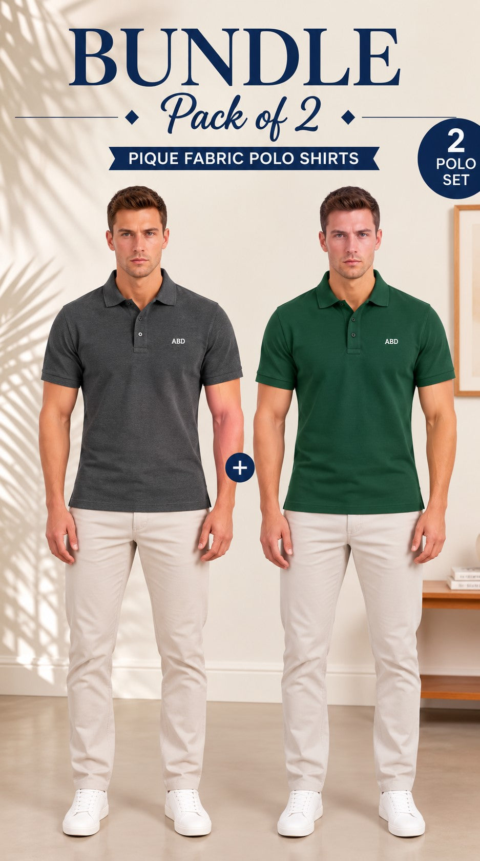 Charcoal Grey & Bottle Green Polo Bundle