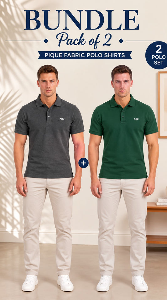 Charcoal Grey & Bottle Green Polo Bundle