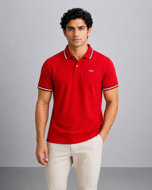 Men red PK polo shirt premium cotton pique ABD Store Pakistan