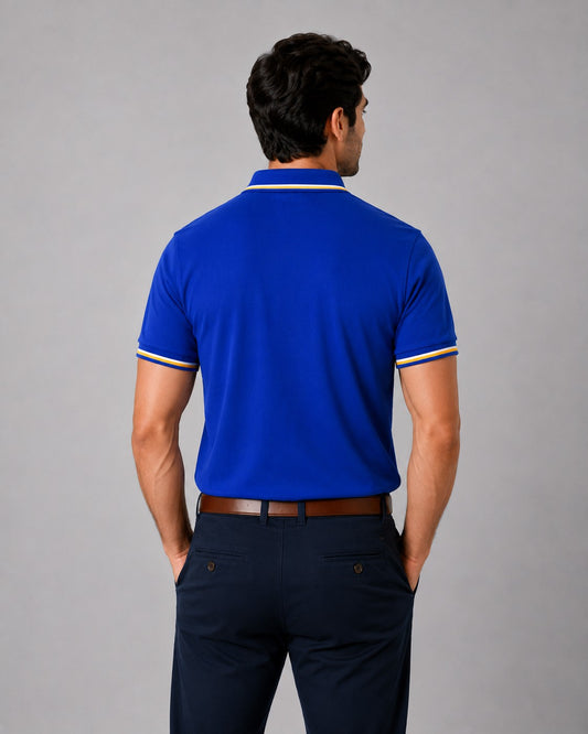 Royal Blue Tipping Polo T-Shirt