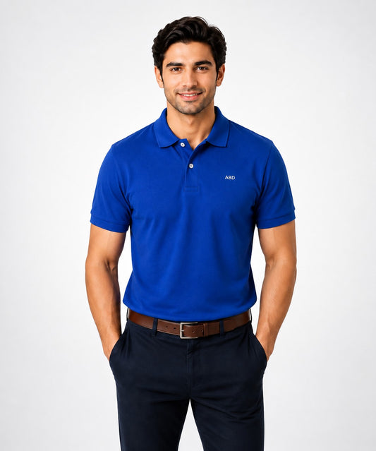 Men Royal Blue PK polo shirt premium cotton pique ABD Store Pakistan