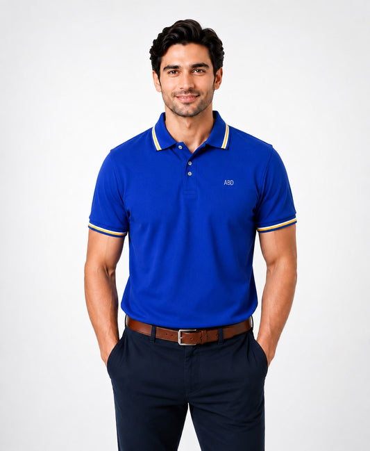 Men royal blue PK polo shirt premium cotton pique ABD Store Pakistan
