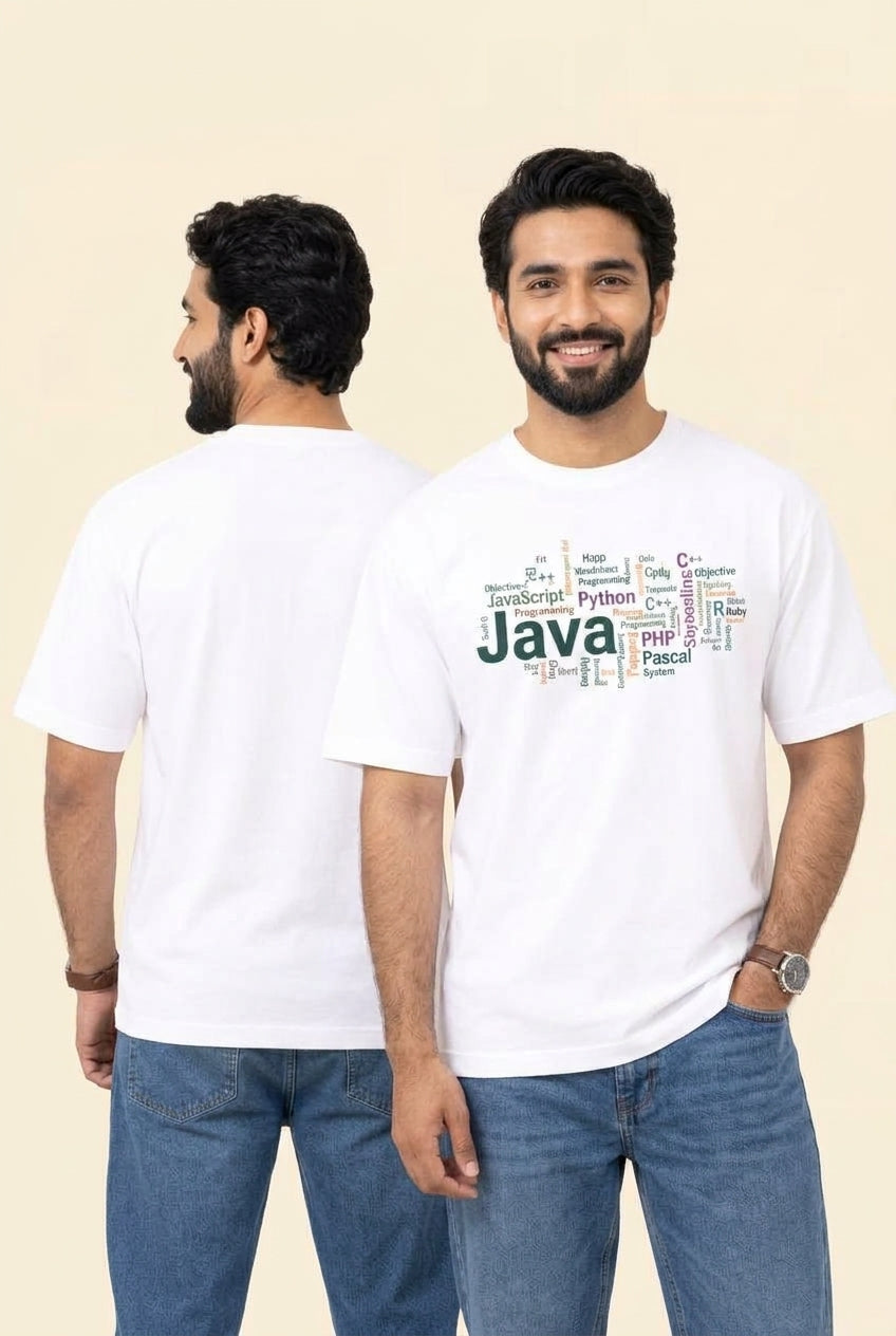 Coding Vibes White Oversized T-Shirt