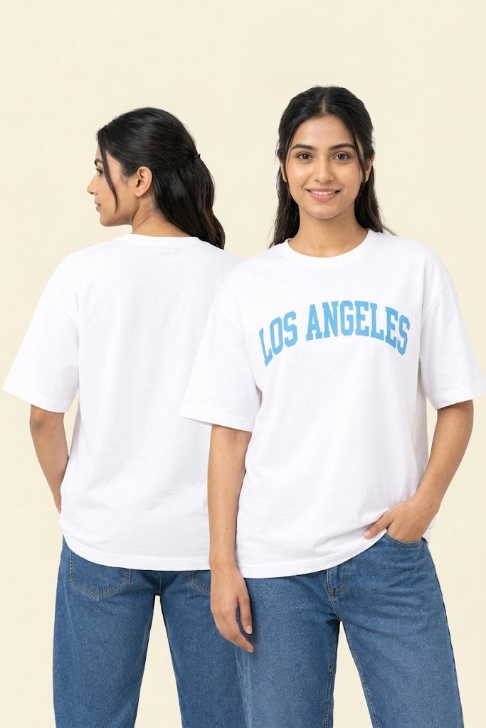 Los Angeles Premium White Oversized T-Shirt