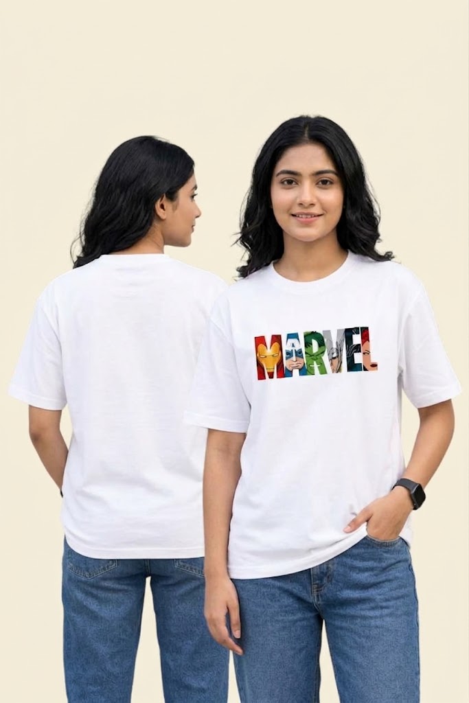 Marvel Premium White Oversized T-Shirt