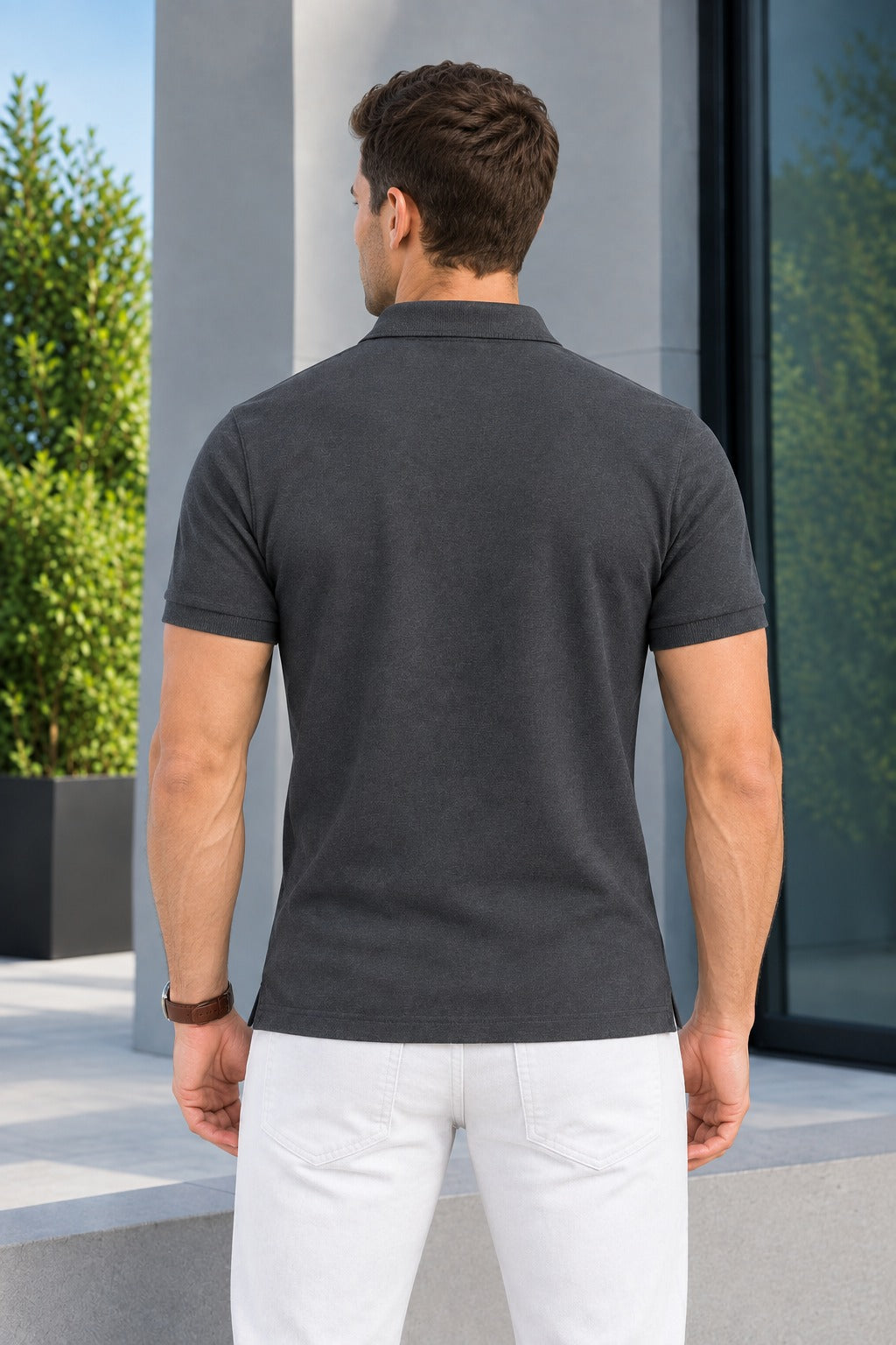 Charcoal Grey Polo T-Shirt