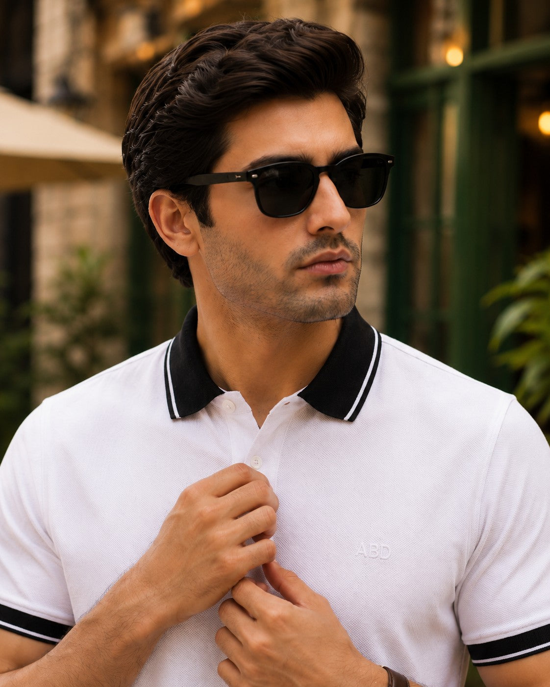 White Tipping Collar Polo