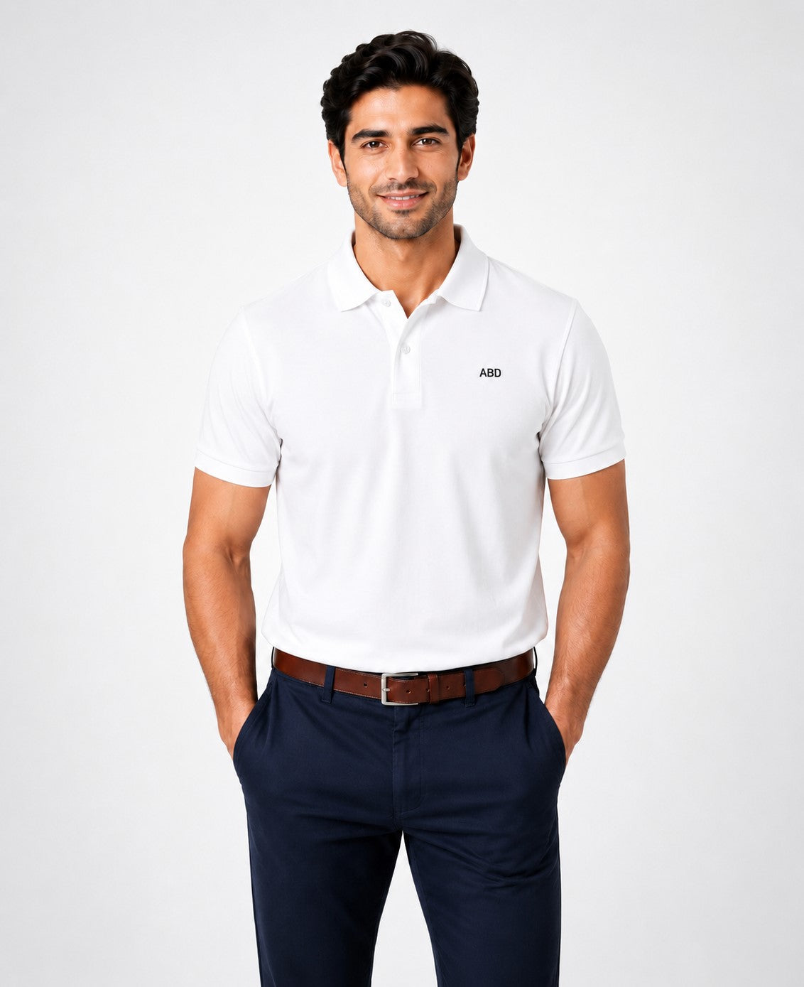 Men White PK polo shirt premium cotton pique ABD Store Pakistan